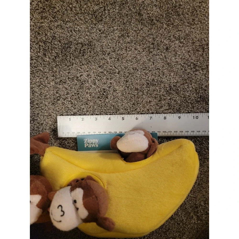 ZippyPaws Burrow Monkey‎ n Banana Interactive Puzzle Squeaky Plush Dog Toy NEW